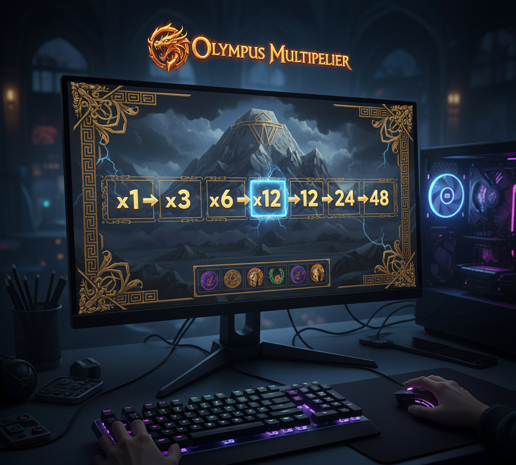 PC gamer viewing the ‘Olympus Multiplier’ slot screen showing a highlighted x12 multiplier.