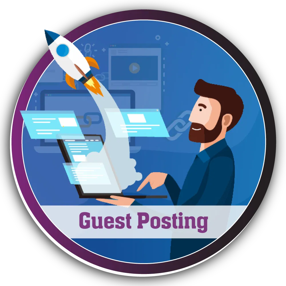 PDSConnect guest posting illustration with rocket launching from a laptop